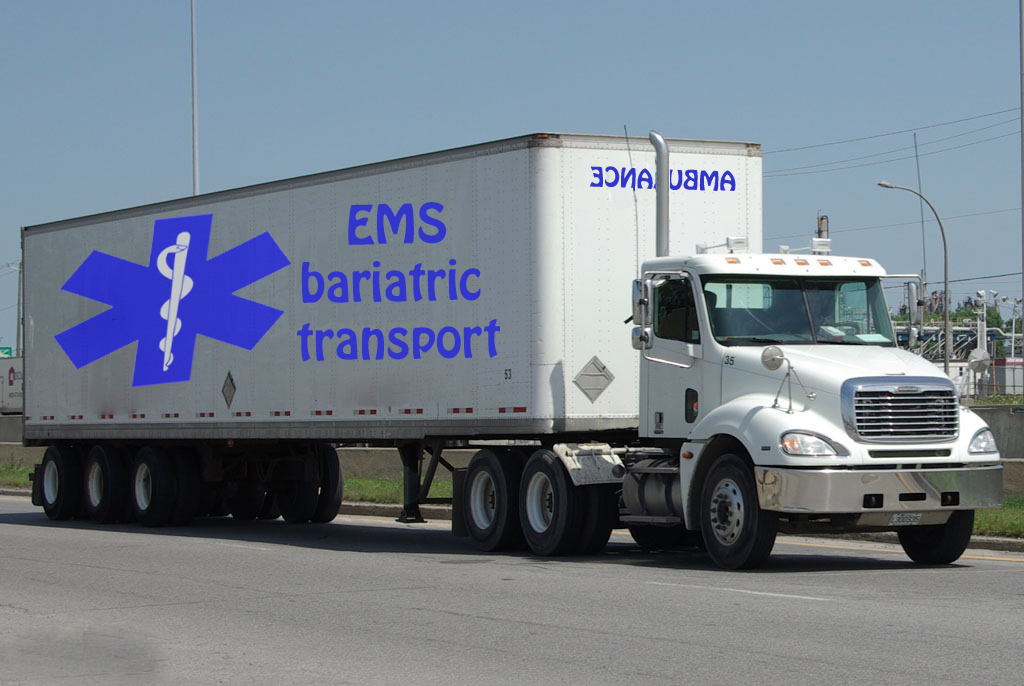 New Bariatric Transport unit being fieldtested. Call the Cops